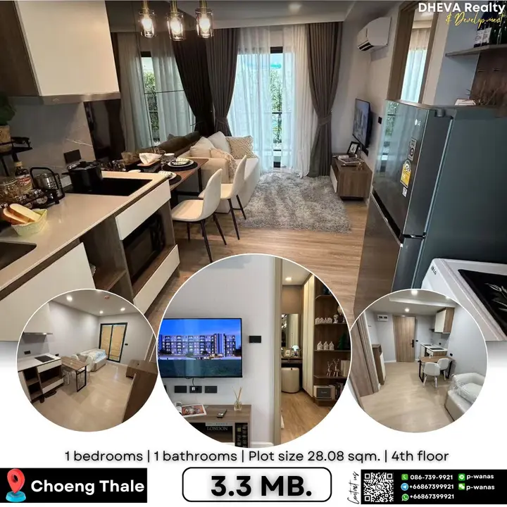 1 br condo at Space Cherngtalay (opposite Homa) for sale