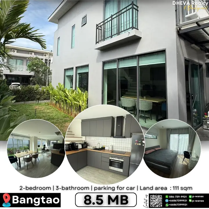 Modern Corner Townhouse for Sale – East Bangtao Ville, Phuket
