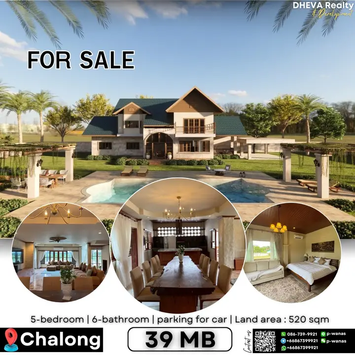 Luxury Pool Villa Rent: 290,000 ฿ / Month – For Sale: 39 Million THB