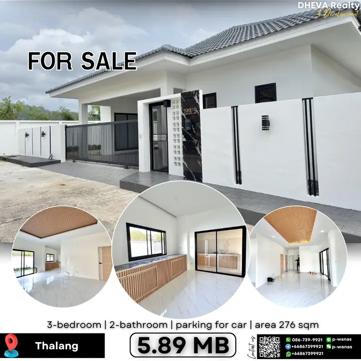Corner Single House for Sale – Garden Place, Muang Mai, Thalang