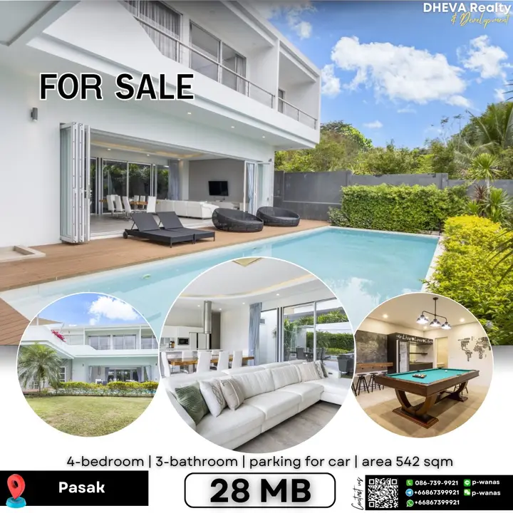 Modern 4-Bed Standalone Pool Villa in Pasak