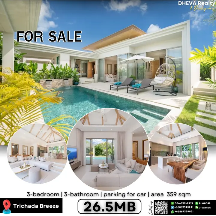Trichada Breeze Rent and sale The beautiful three bedroom villa