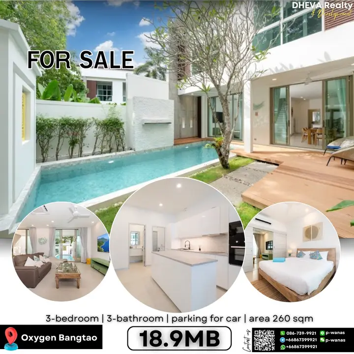 Brand new and beautiful villa | Oxygen Bangtao | For rent and sale